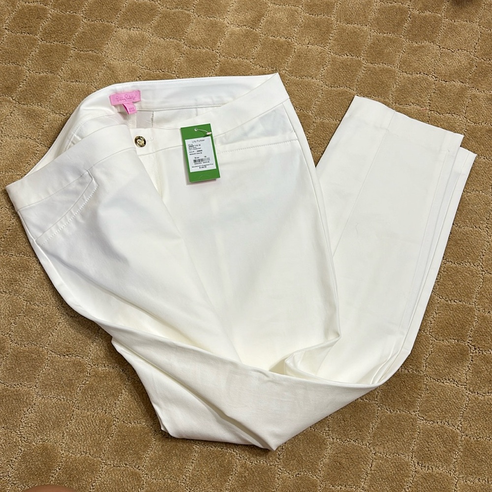 NWT Lilly White Fitted Trousers